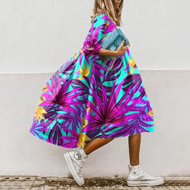 LB | Sukienka midi w kwiaty