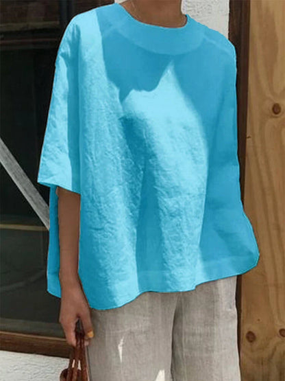 LB | Wygodny, luźny top z okrągłym dekoltem