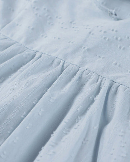 LB | Sukienka mini o linii A z dekoltem w szpic, rękawami 3/4 i kieszeniami