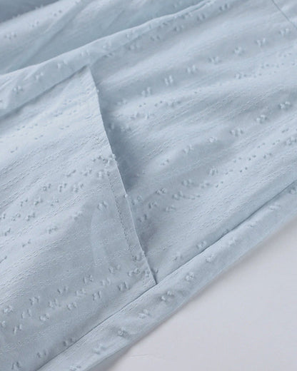 LB | Sukienka mini o linii A z dekoltem w szpic, rękawami 3/4 i kieszeniami