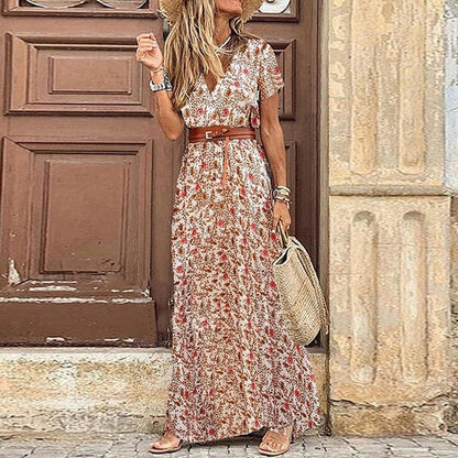 LB | Boho maxi sukienka z rozcięciem