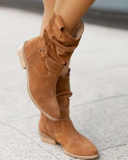 LB | Buty do połowy łydki z paskiem