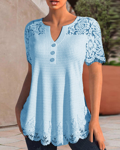 LB | Strukturalna koronkowa bluzka