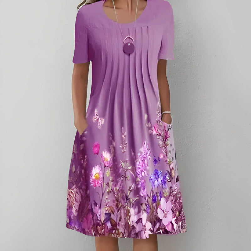 LB | Sukienka midi z kwiatowym nadrukiem