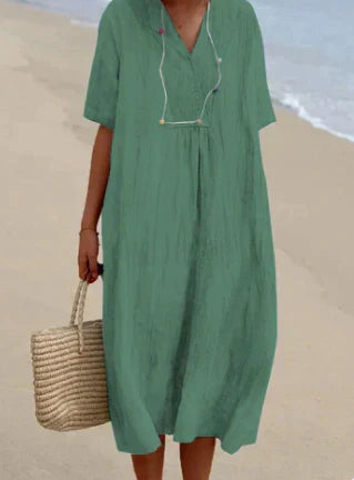 LB | Sukienka midi z dekoltem w szpic