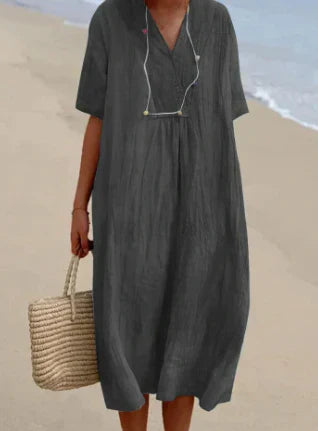 LB | Sukienka midi z dekoltem w szpic