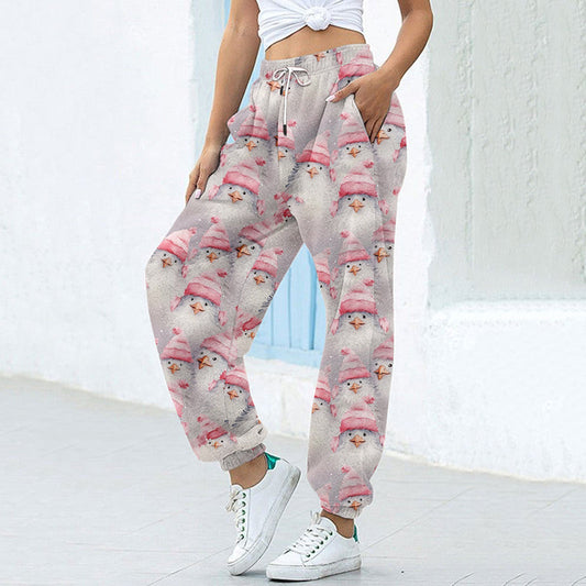 Comstylish Christmas Snowman Print Women's Sweatpants