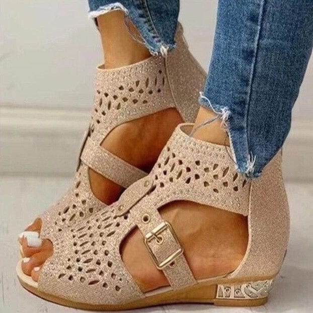 LB | Sandały ortopedyczne z niskim obcasem